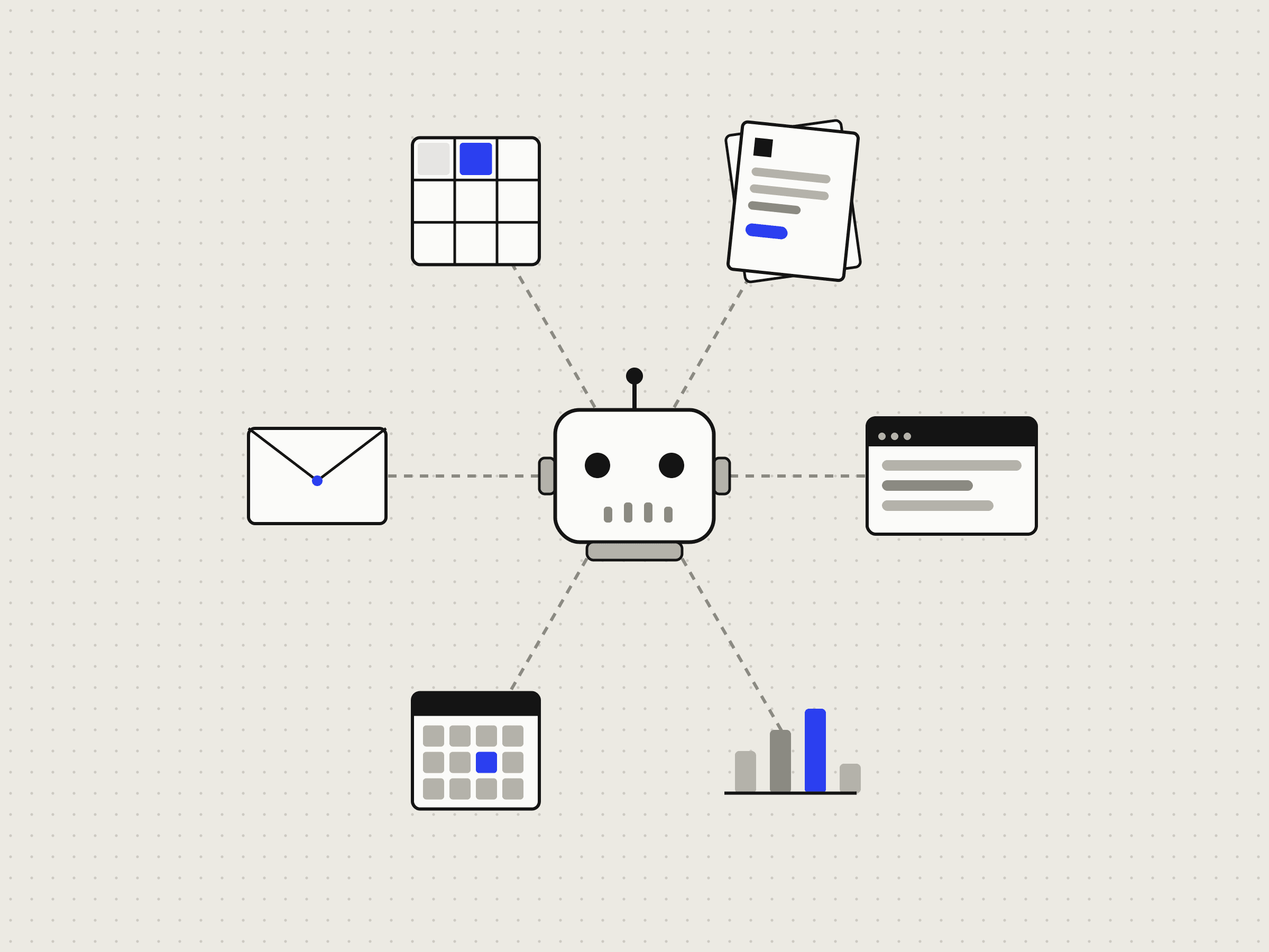 Illustration for the blogpost "De opkomst van AI agents"