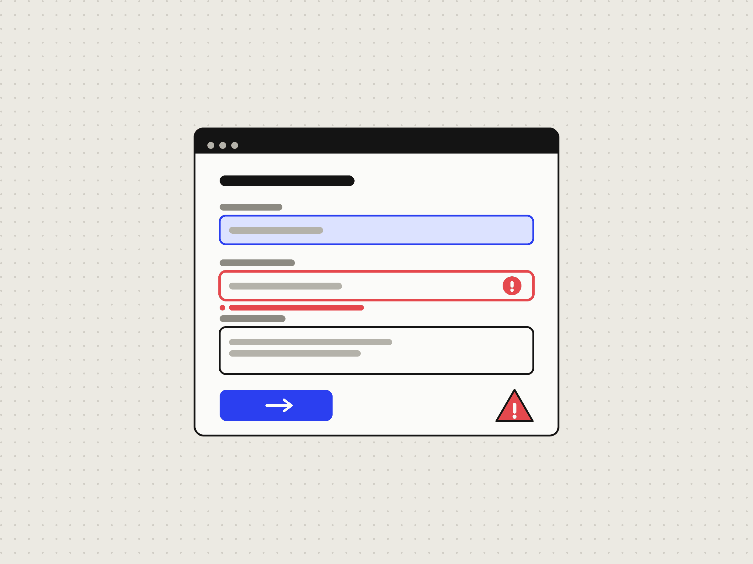 An illustration of a website form displaying a validation error.